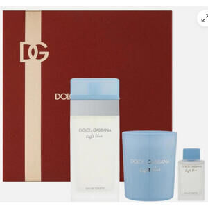 Dolce & Gabbana Light Blue Gift Set EDT 1.7oz + Candle + Mini NIB